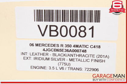 06-13 Mercedes W251 R350 4MATIC Front Right Side Window Regulator Motor OEM