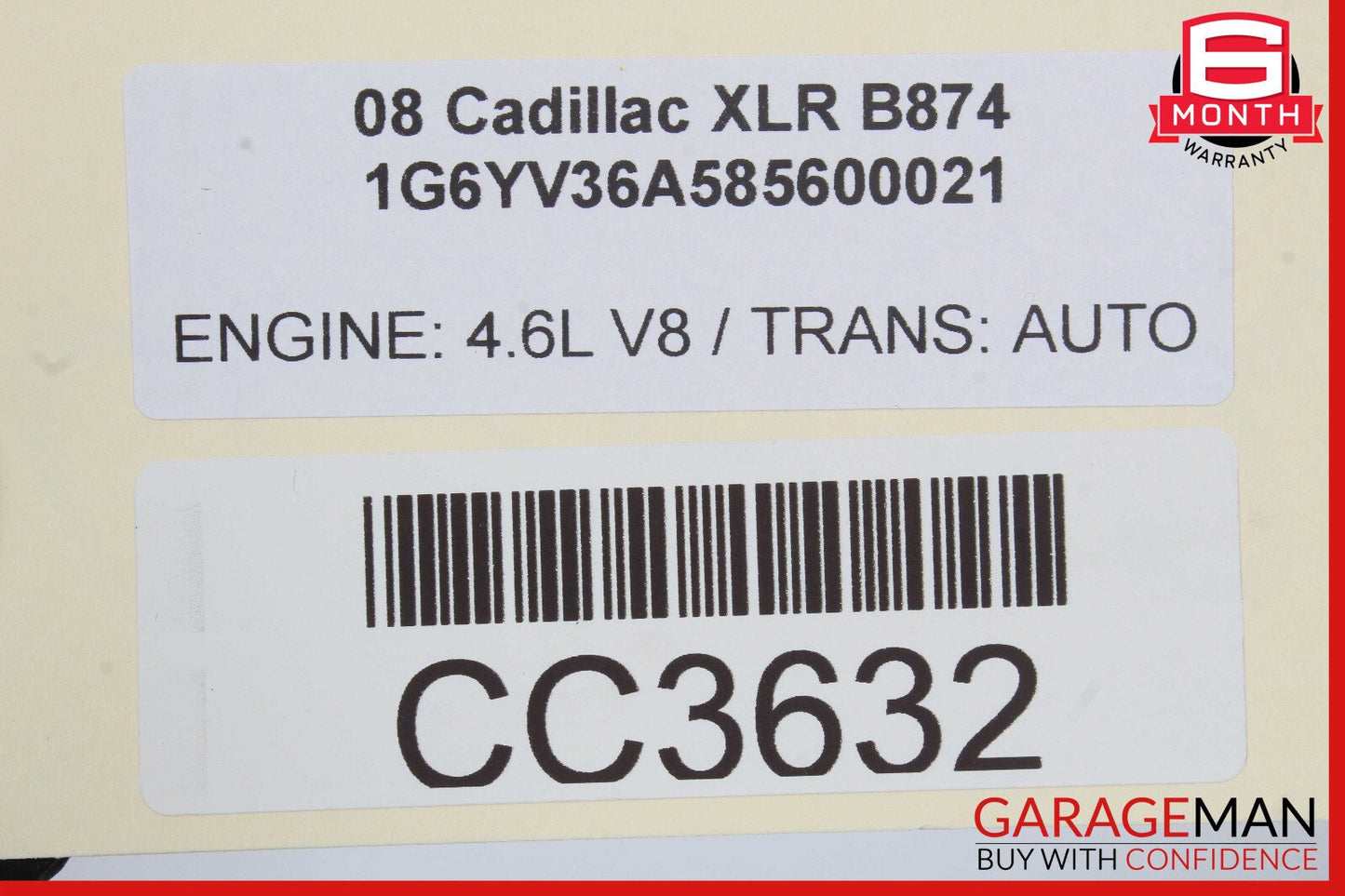 07-09 Cadillac XLR Front Right Passenger Side Top Upper Seat Center Lining OEM