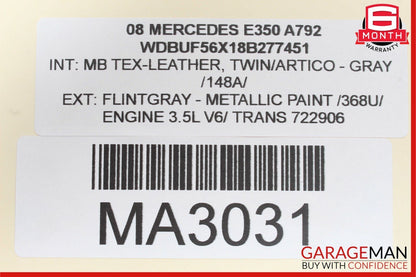 03-09 Mercedes W211 E350 Front Right Passenger Side Exterior Door Handle Grey