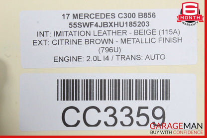 15-18 Mercedes W205 C300 Front Right Side Interior Door Panel OEM