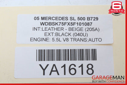 03-06 Mercedes R230 SL500 Steering Column Combination Switch Assembly Beige OEM