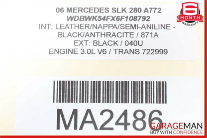 05-11 Mercedes R171 SLK280 Front Right or Left Seat Headrest Head Rest Black