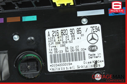07-10 Mercedes W216 CL550 S550 Overhead Dome Light Sunroof Control Assy Grey OEM
