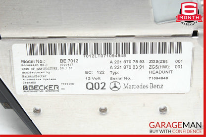 07-09 Mercedes W221 S550 S450 Navigation Head Unit Command CD Audio Player OEM
