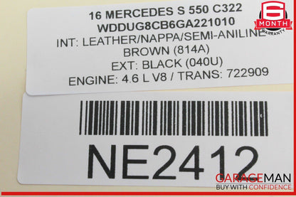 14-17 Mercedes W222 S550 Rear Right Side Door Lock Latch Actuator Keyless Go OEM