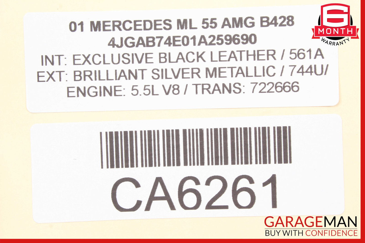 98-05 Mercedes W163 ML55 Rear Left / Right Axle CV Half Shaft Driveshaft OEM
