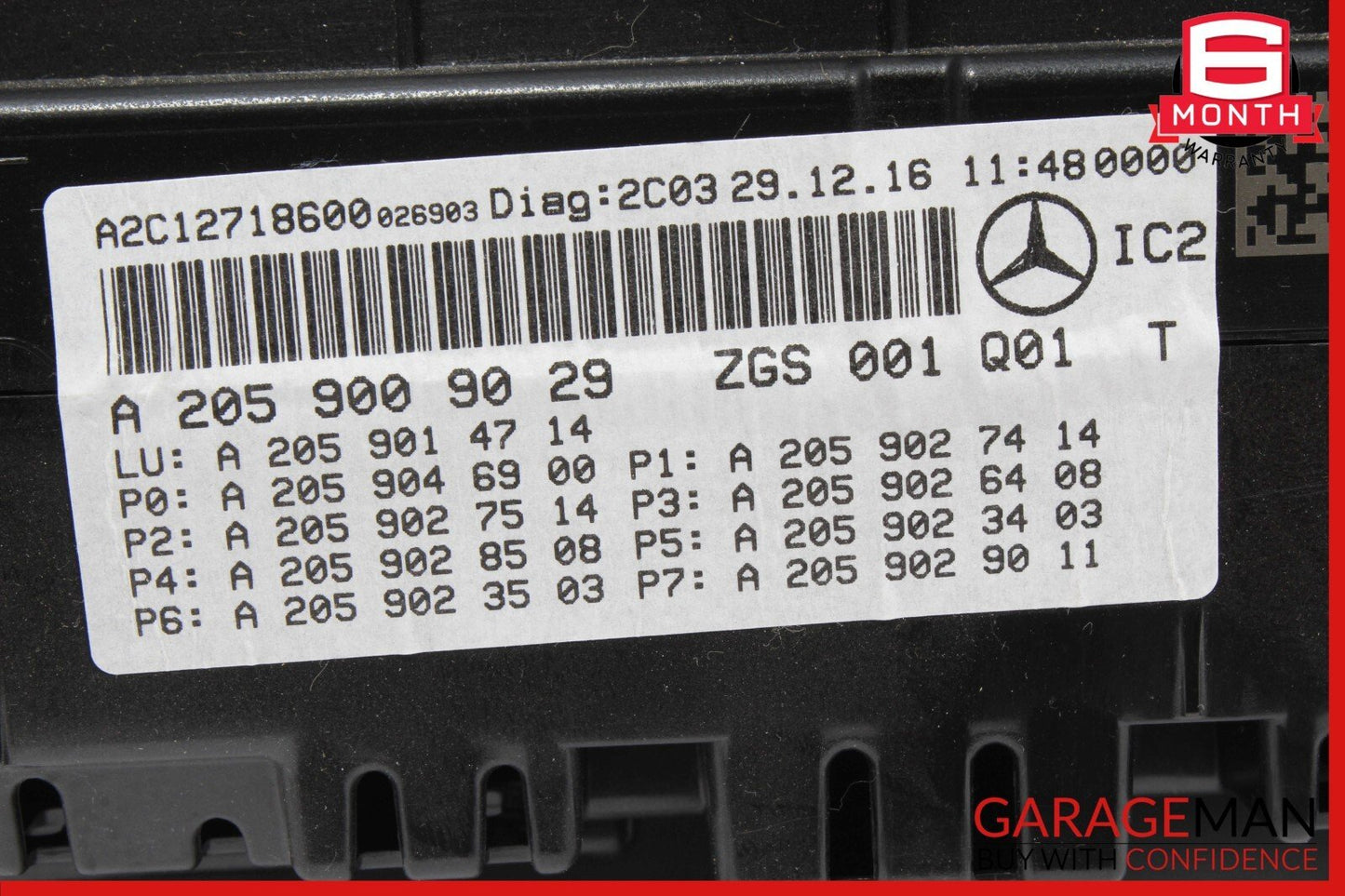 15-18 Mercedes W205 C300 Speedometer Odometer Instrument Cluster Gauge Assy