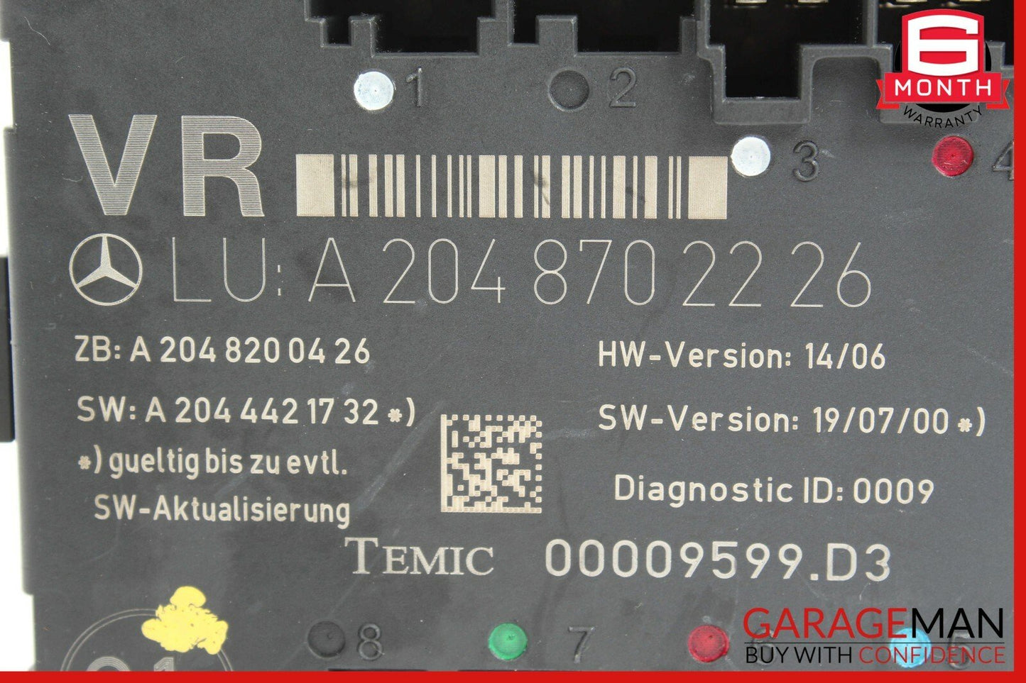 08-14 Mercedes W204 C280 Front Right Passenger Side Door Control Module Unit OEM