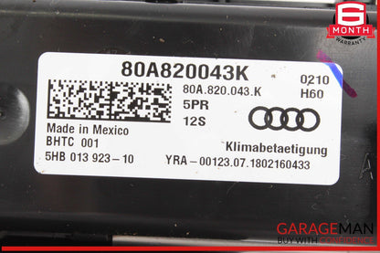 18-20 Audi Q5 Front Heater HVAC Temperature Climate Control Unit 80A820043K OEM