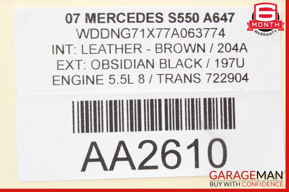07-09 Mercedes W221 S450 S550 Front Right / Left Seat Headrest Head Rest Brown