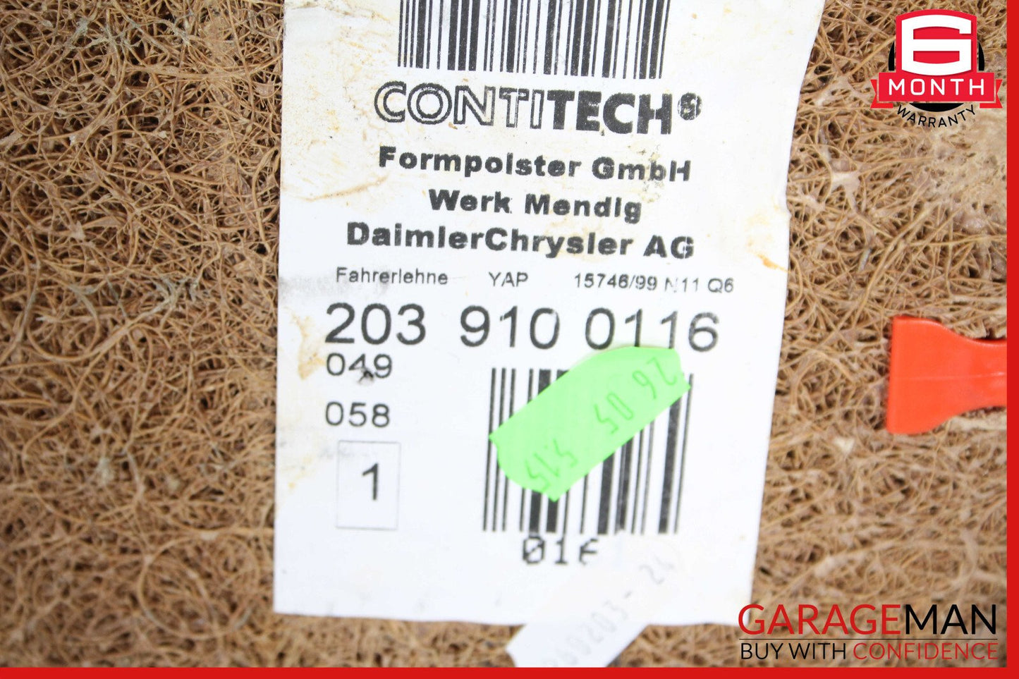 01-04 Mercedes W203 C240 C320 Front Left / Right Top Upper Seat Cushion OEM