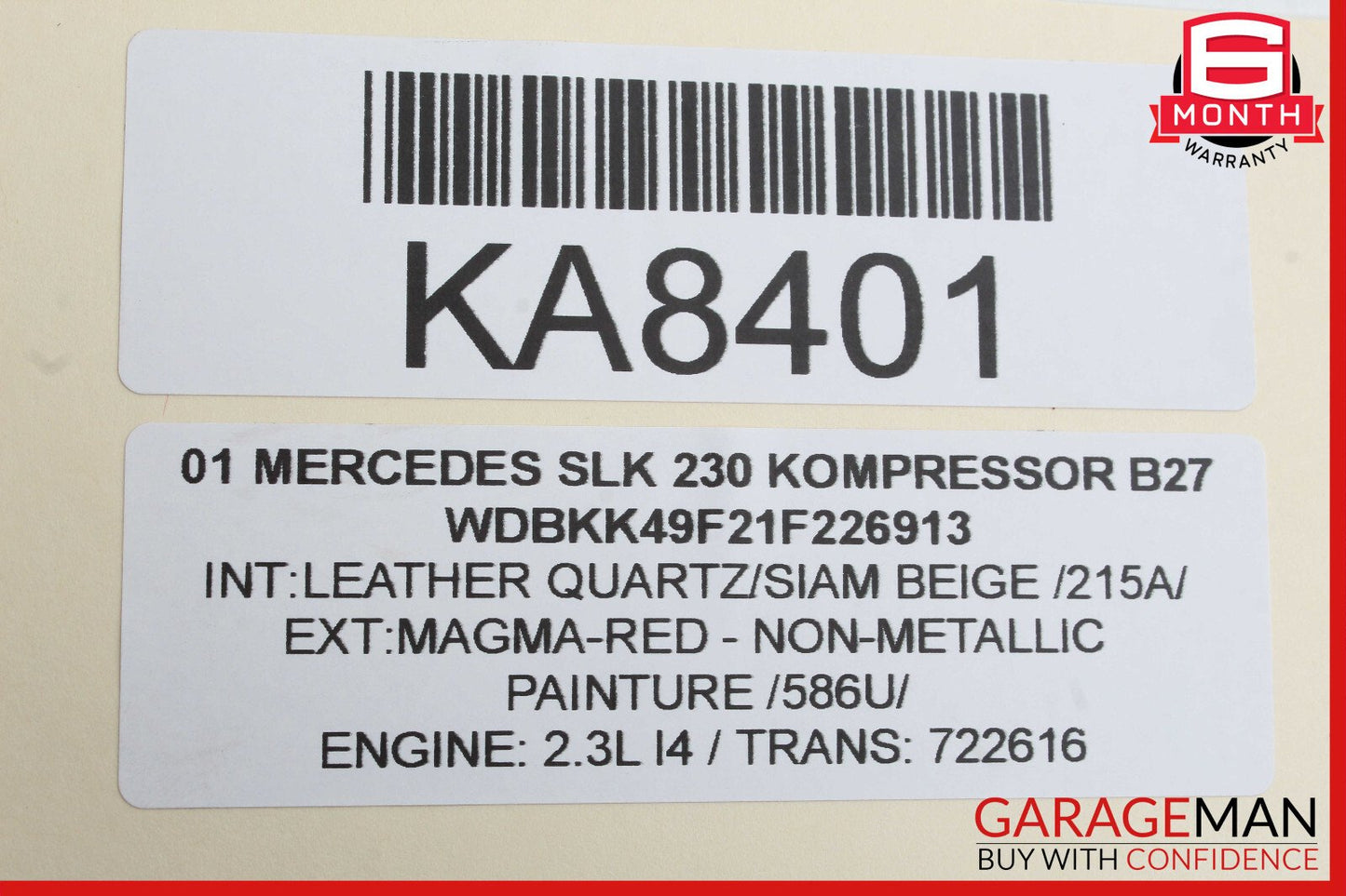 97-04 Mercedes R170 SLK230 SLK320 Right Side Top Convertible Lock Latch Actuator