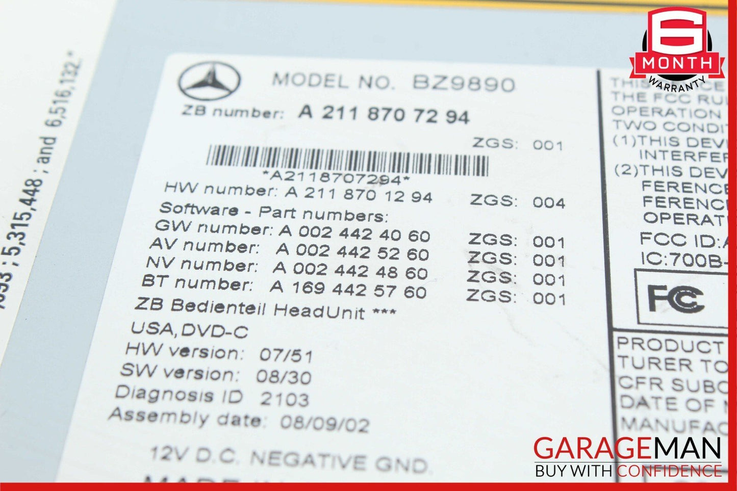 09-11 Mercedes W211 E350 E500 CLS550 Command Head Unit Navigation Radio CD
