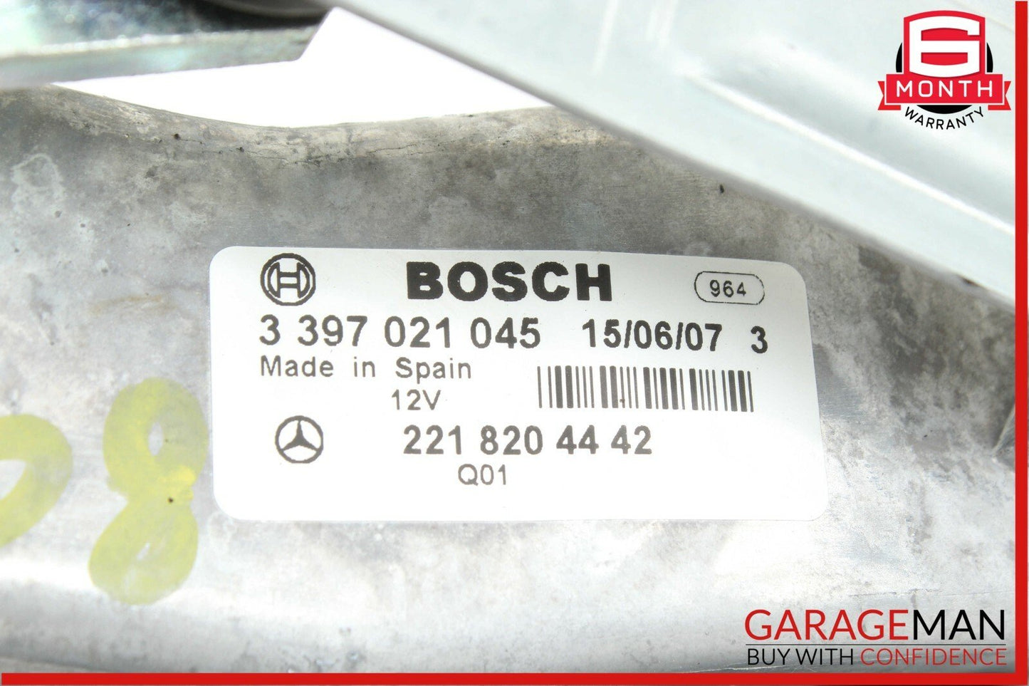 07-14 Mercedes W221 S500 S63 AMG CL600 Windshield Wiper Motor Right OEM