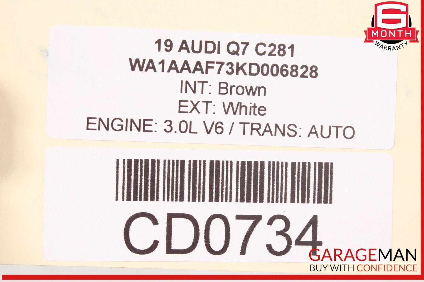 17-19 Audi Q7 Rear Bumper Center Support Bracket OEM