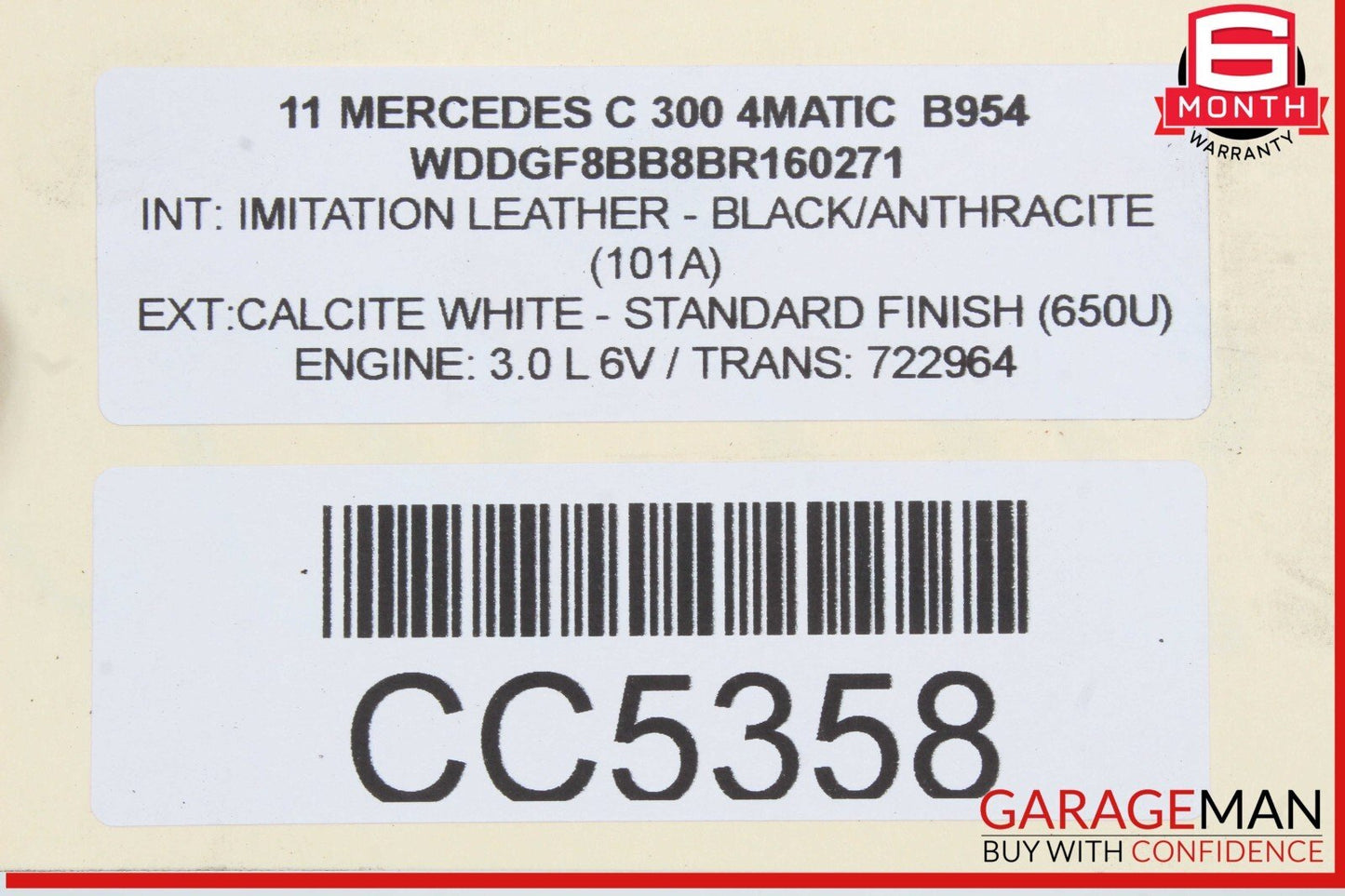 08-14 Mercedes W204 C300 C280 C350 Upper Radiator Core Support Bar Black OEM