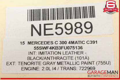08-20 Mercedes W205 C300 4MATIC Rear Left or Right Lower Control Arm OEM