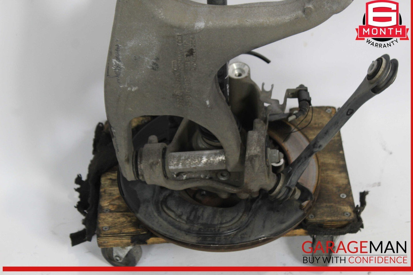 11-18 Audi A8 Rear Left Spindle Knuckle Wheel Hub w/ Control Arms & Shaft OEM