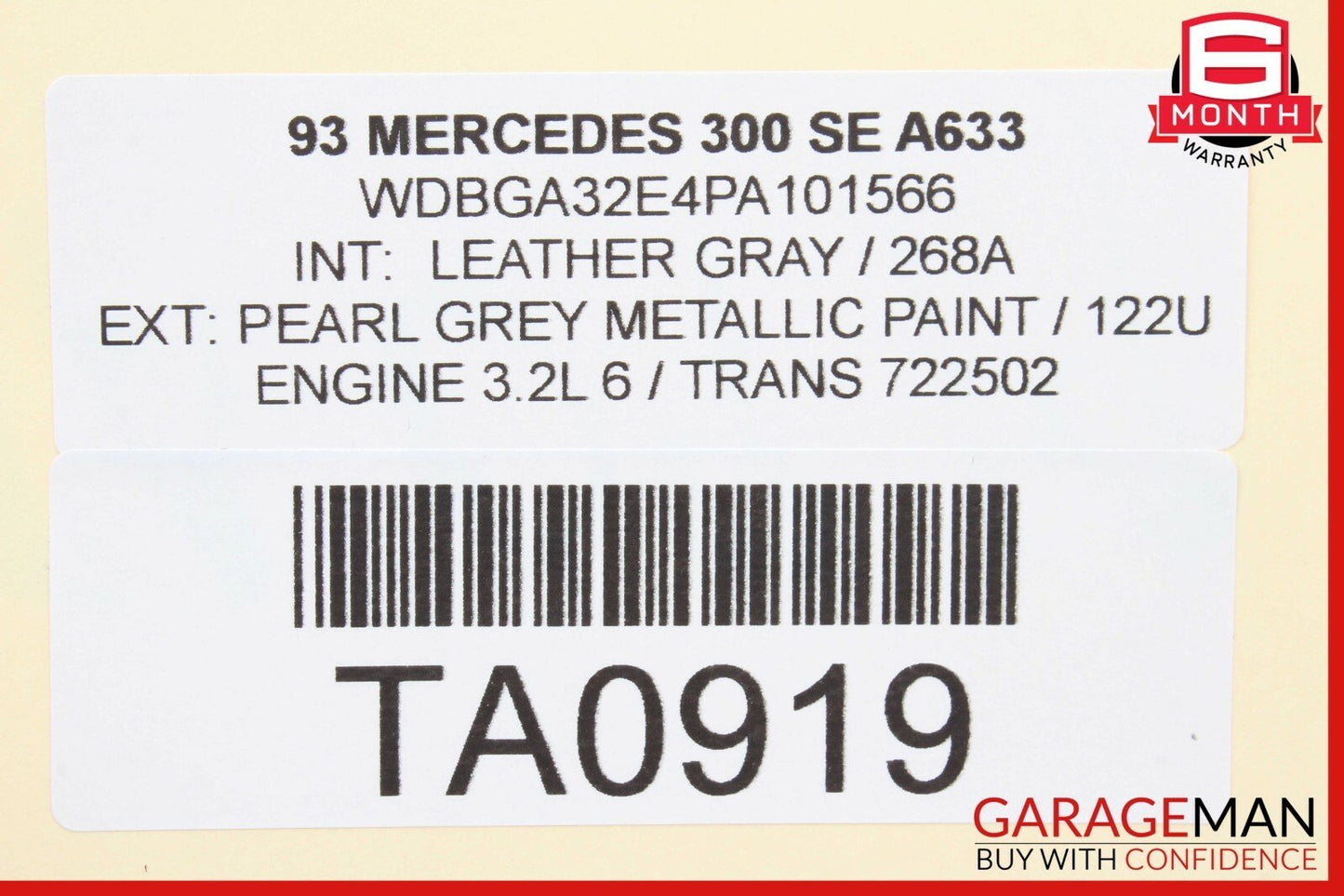 92-99 Mercedes W140 300SE 500SEL Under Hood Engine Fuse Relay Box Control Module