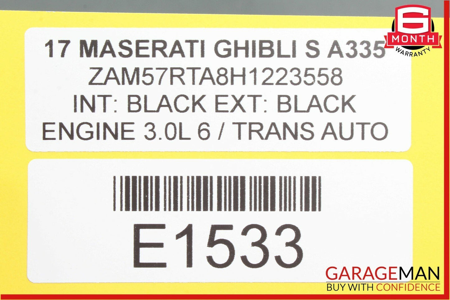 14-18 Maserati Ghibli Rear Left Side Interior Door Panel Cover Assembly Black