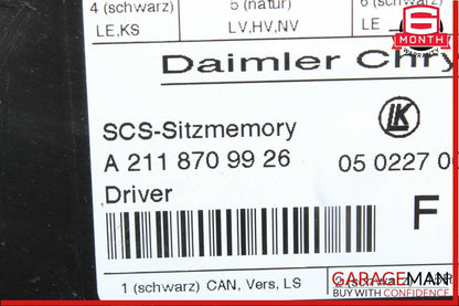 03-12 Mercedes E350 GL550 CLS550 Front Left Driver Side Seat Control Module