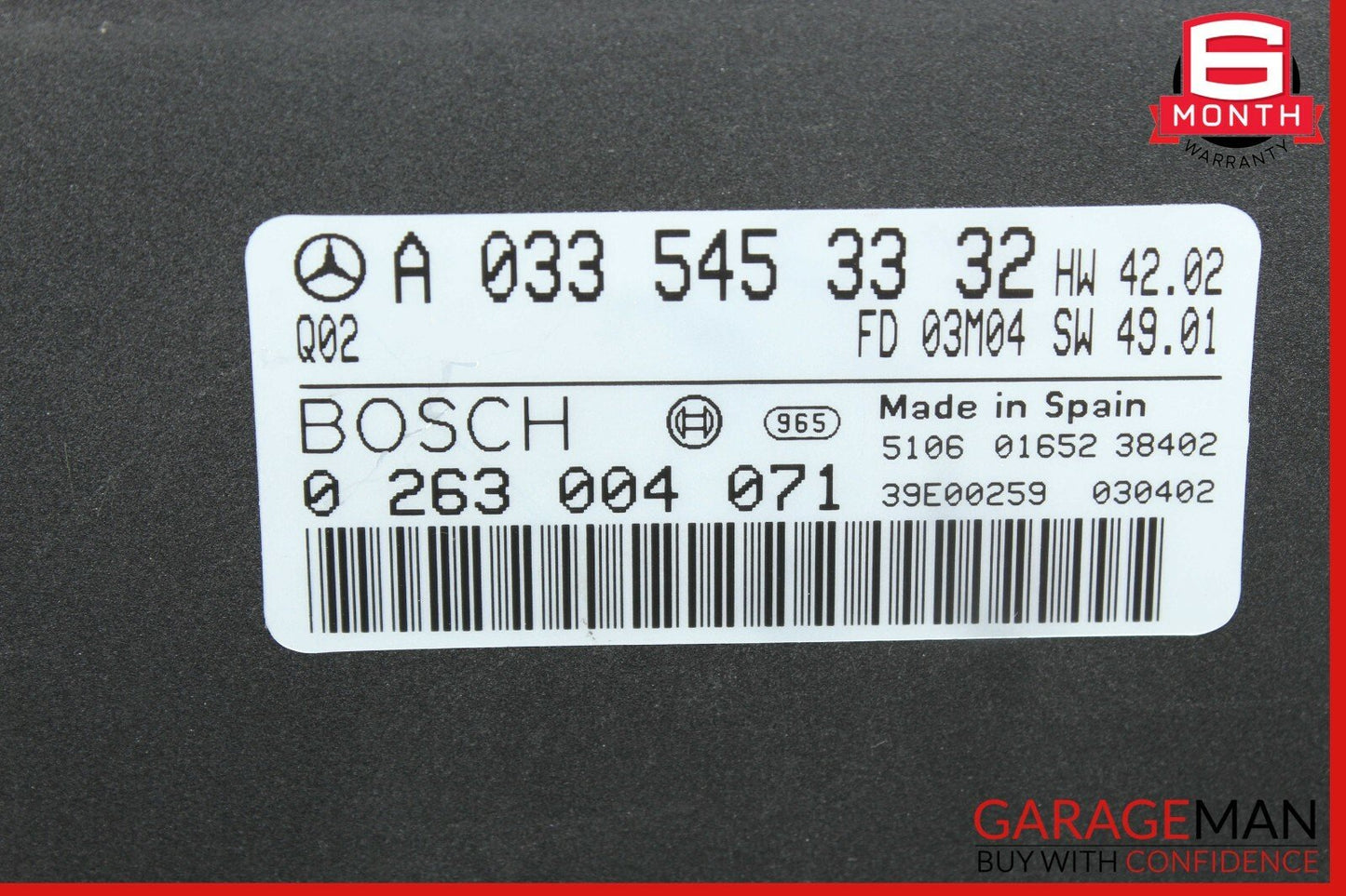 00-06 Mercedes W220 S430 S600 Parktronic Parking Control Module 0335453332 OEM