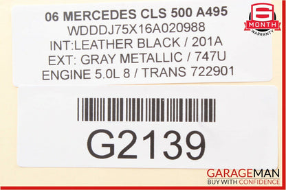06-11 Mercedes CLS500 Front Right Side Exterior Door Handle Keyless Go Grey