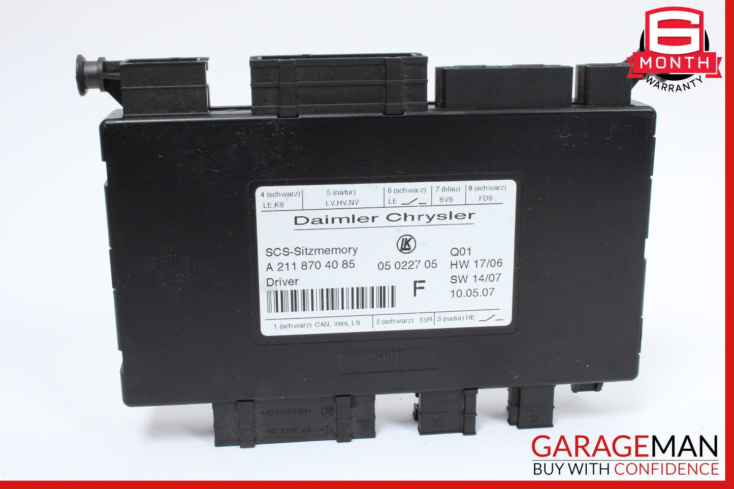 03-12 Mercedes SLK280 E350 CLS550 E320 ML500 Front Left Side Seat Control Module