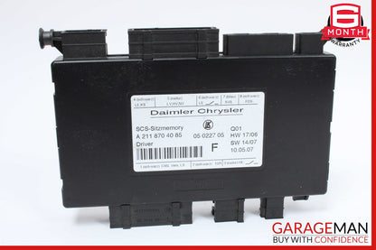 03-12 Mercedes SLK280 E350 CLS550 E320 ML500 Front Left Side Seat Control Module