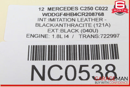 10-14 Mercedes W204 C250 E400 Steering Column Control Switches Assy Black OEM
