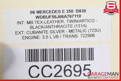 03-06 Mercedes W211 E350 E500 Front Right Bottom Lower Seat Cushion Black OEM