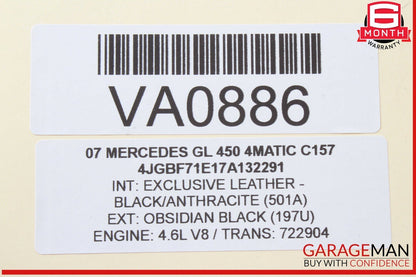 07-09 Mercedes X164 GL450 4MATIC Left Side Base Bumper Fog Light Grille OEM