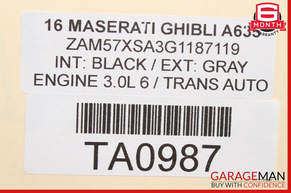 14-17 Maserati Ghibli Dashboard Dash Glove Box Storage Tray Compartment Assembly