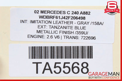 01-04 Mercedes W203 C240 Front Right Passenger Side Exterior Door Handle Blue
