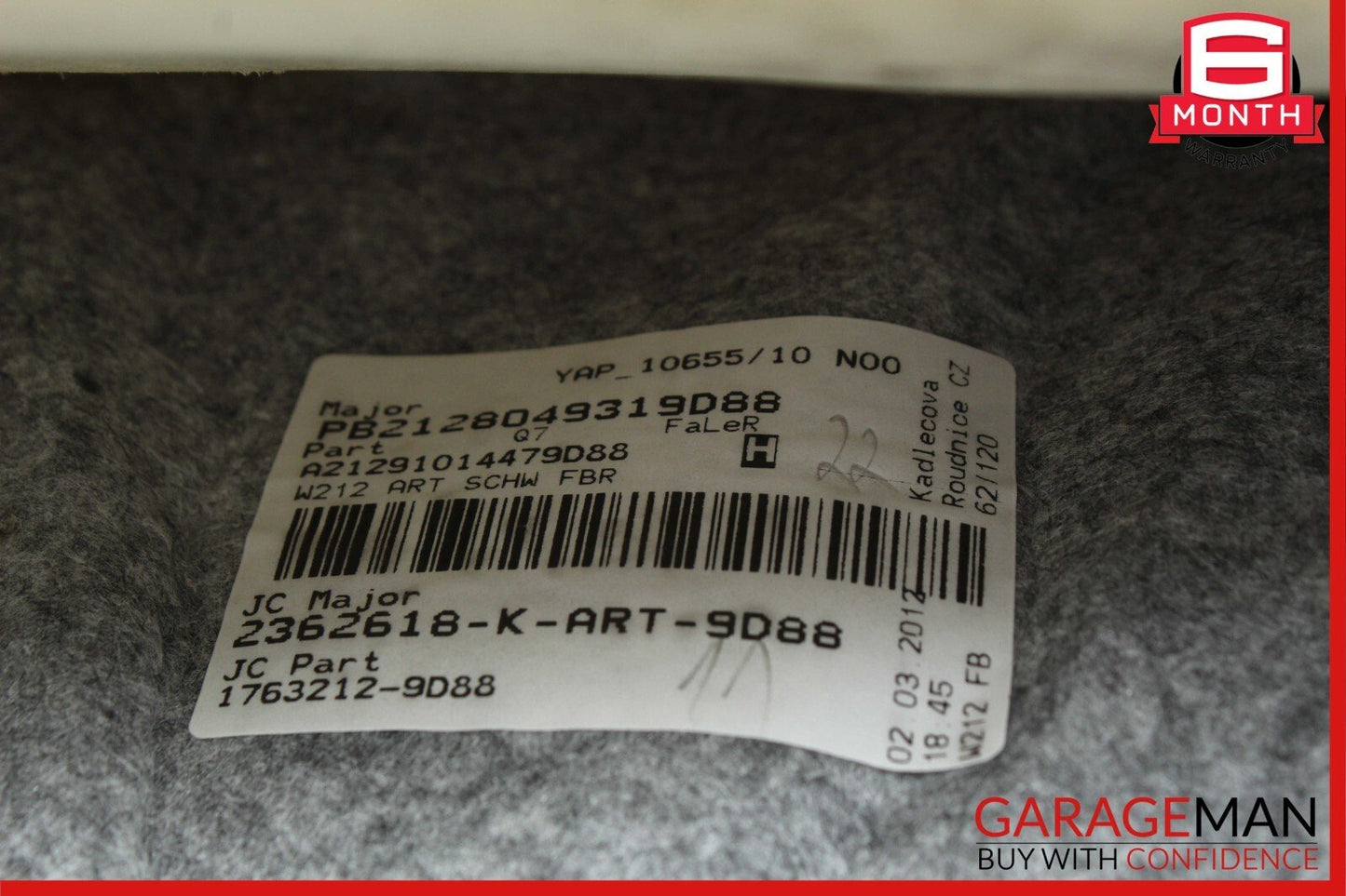 10-16 Mercedes W212 E350 E400 Front Right Top Upper Seat Cushion Black OEM