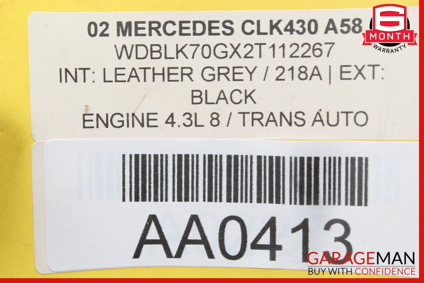 98-03 Mercedes W208 CLK430 Rear Right Passenger Inner Tail Light Lamp