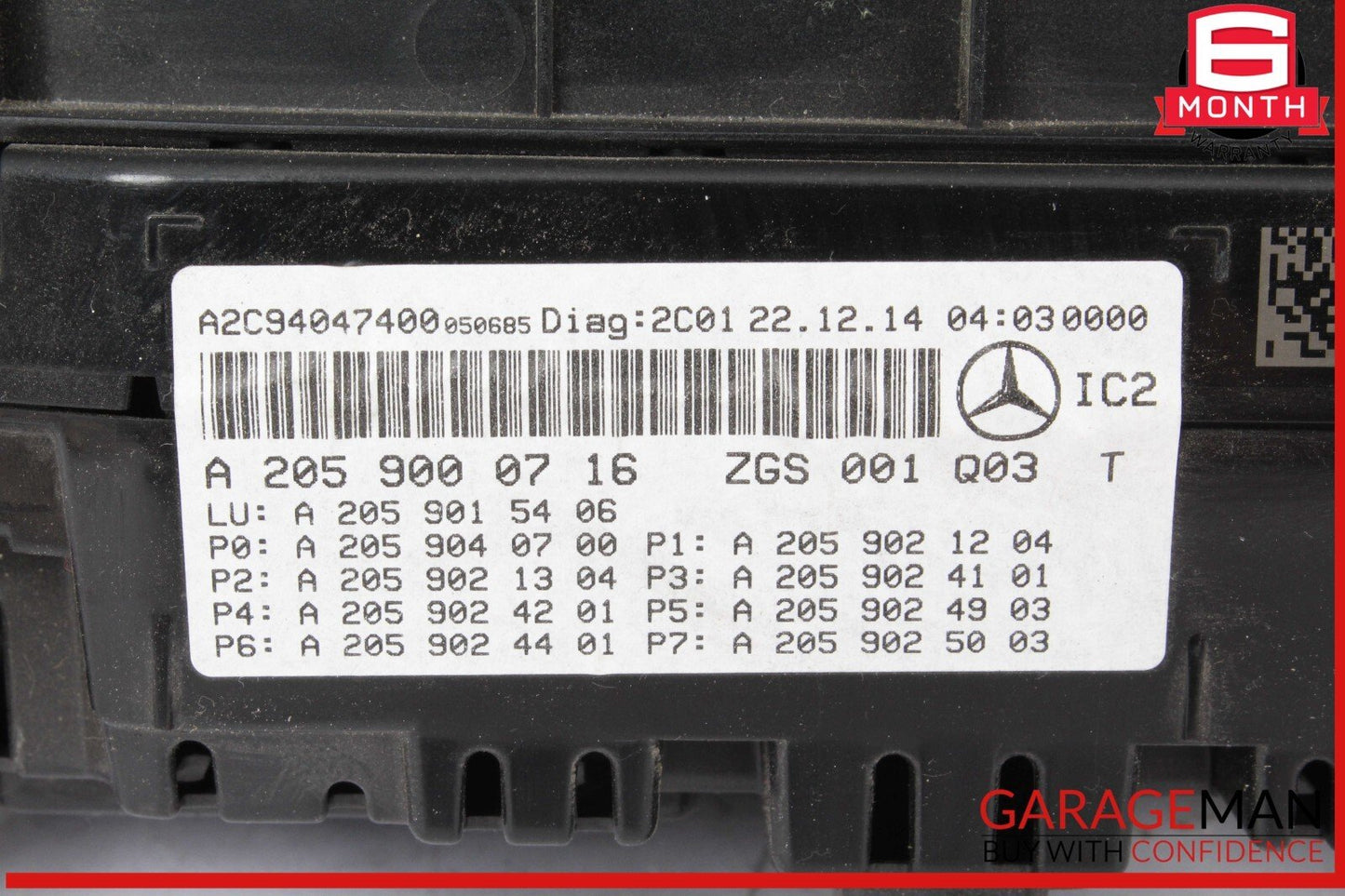 15-18 Mercedes W205 C300 Speedometer Odometer Instrument Cluster Gauge OEM