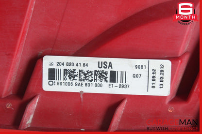 12-14 Mercedes W204 C250 C300 C350 Tail Light Lamp LED Right Passenger Side OEM