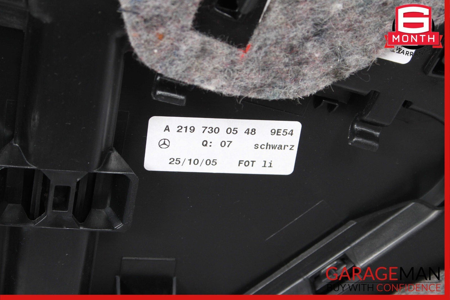 06-11 Mercedes W219 CLS500 CLS550 Rear Left Interior Door Panel Cover Black