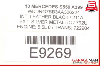 07-13 Mercedes W221 S550 Front Right Exterior Door Handle Keyless Go Silver OEM