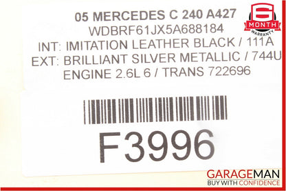 01-07 Mercedes W203 C230 Rear Right Door Lock Latch Actuator OEM