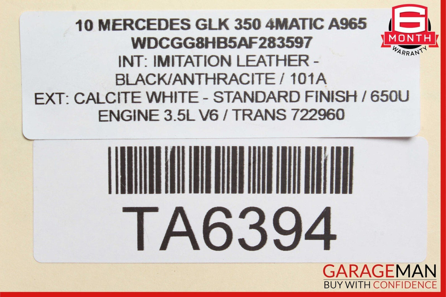 10-12 Mercedes X204 GLK350 4Matic AWD Engine Motor Wire Wiring Harness OEM