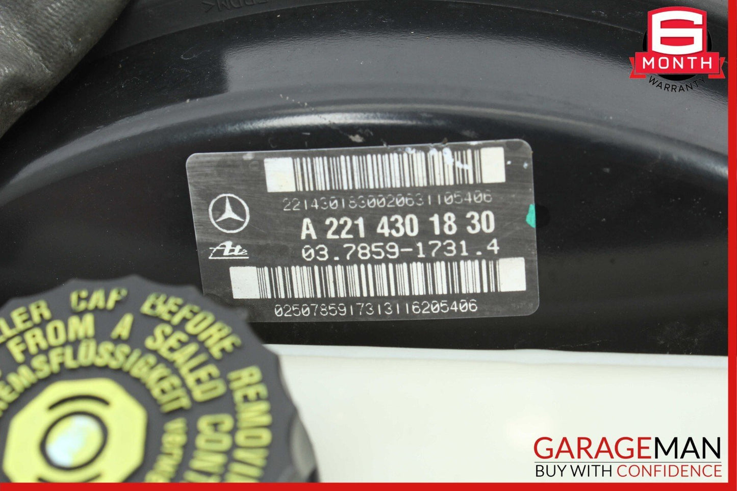 07-09 Mercedes W221 S550 CL550 Power Brake Booster Master Cylinder Reservoir OEM