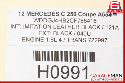 08-14 Mercedes W204 C250 C350 Rear Left & Right Shock Absorber Coil Spring Set