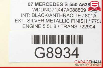 07-13 Mercedes W221 S550 S63 AMG S600 Top Shark Fin Antenna Roof GPS Silver OEM