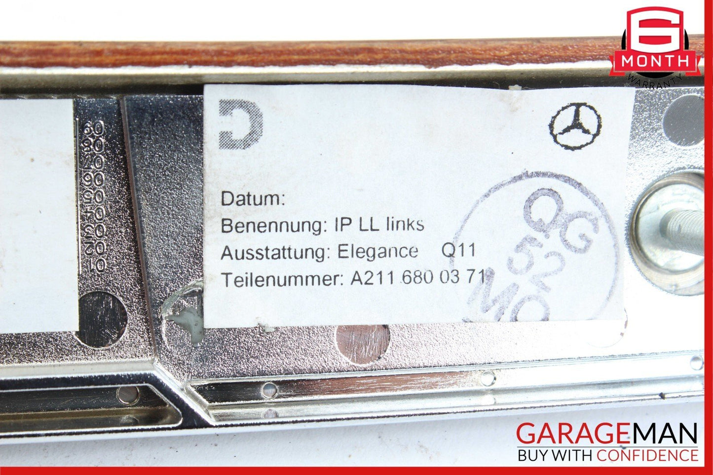 03-09 Mercedes W211 E350 E500 Dashboard Dash Left Molding Trim Wood 2116800371