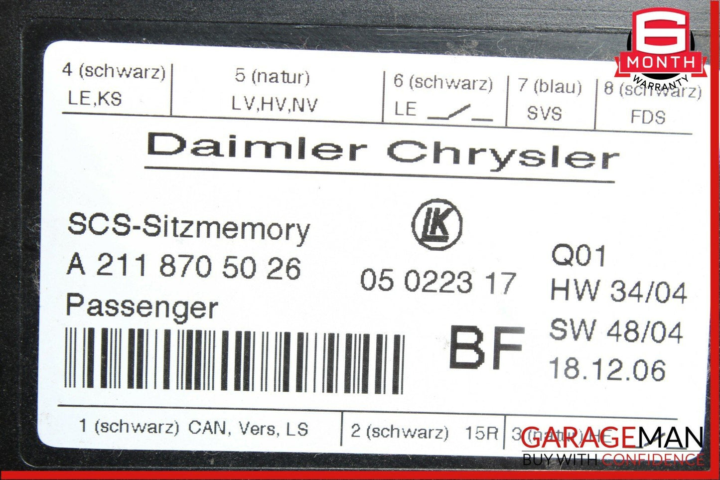 03-11 Mercedes E350 CLS500 GL450 ML550 Front Right Side Seat Control Module OEM