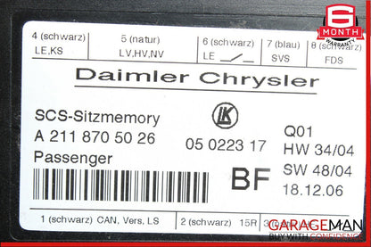 03-11 Mercedes E350 CLS500 GL450 ML550 Front Right Side Seat Control Module OEM