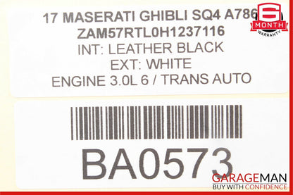 14-17 Maserati Ghibli Left Side Under Seat Air Vent Trim Cover Grille