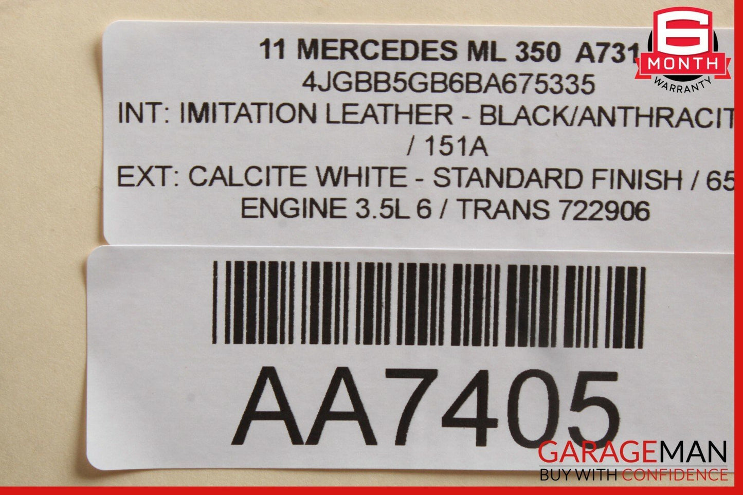 06-08 Mercedes W164 ML63 AMG ML350 Rear Left Side Taillight Tail Light Lamp